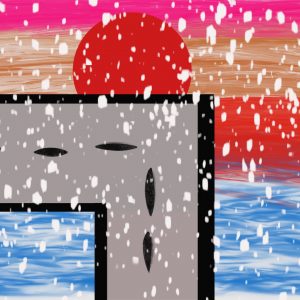 Snowfall on the highway