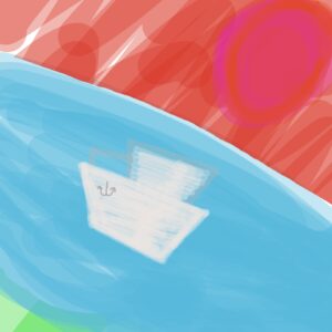 White ship in the sea