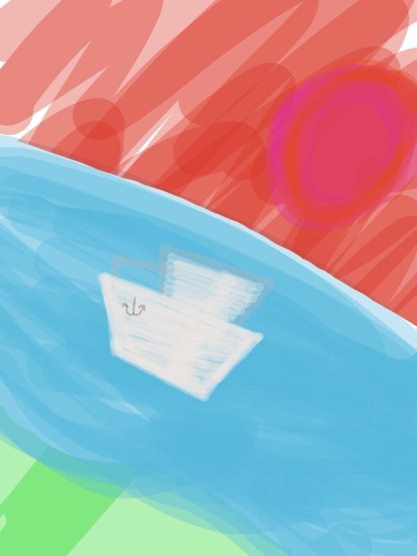 White ship in the sea