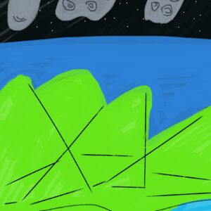 Asteroid falling