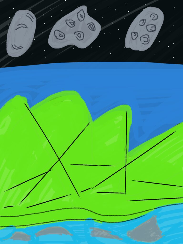 Asteroid falling