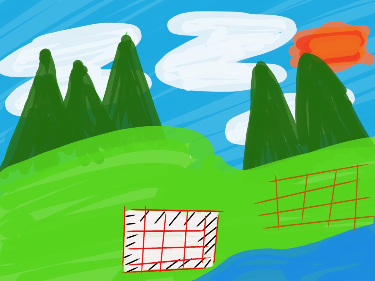 River under the bright blue sky