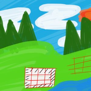 River under the bright blue sky