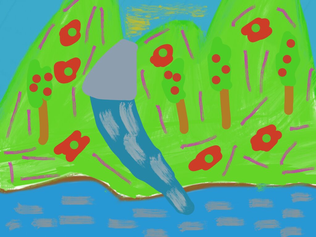 Flowers on hills