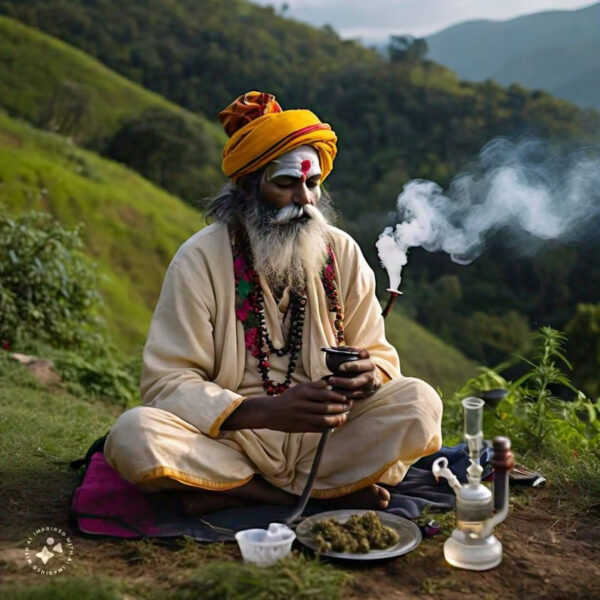 Sadhu on a hill
