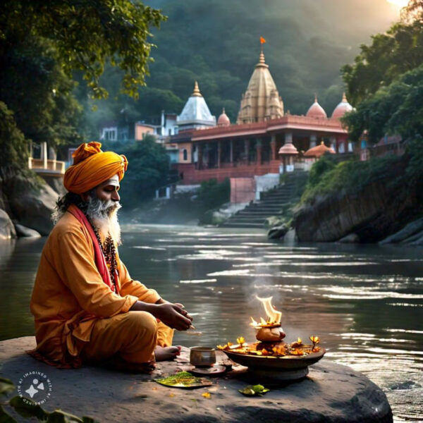 Sadhu by the river