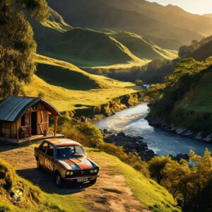 Driving in valley