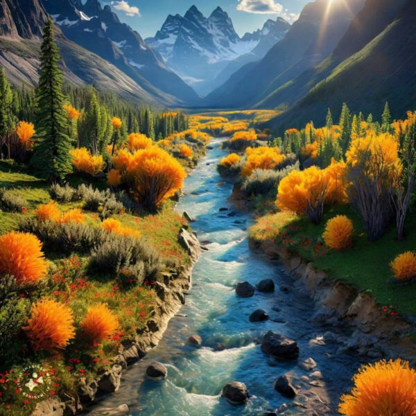 River flowing in valley