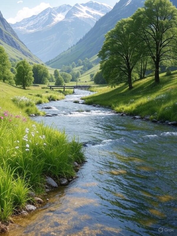 River flowing in valley