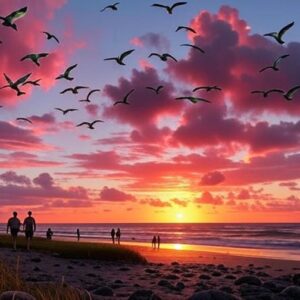 Sunset on beach
