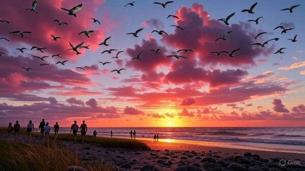 Sunset on beach