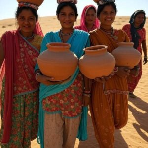 Folk in sand