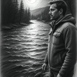 Man watching a river