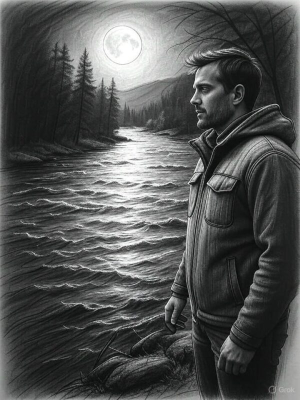 Man watching a river