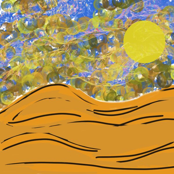 Bright sun on sand
