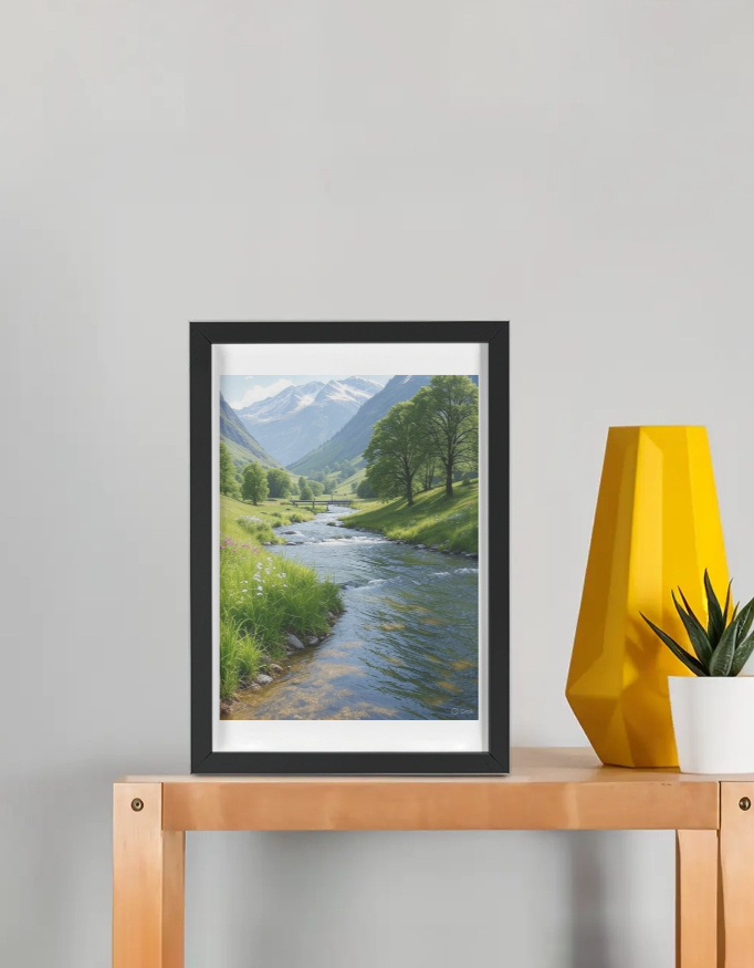 River flowing - Framed Poster