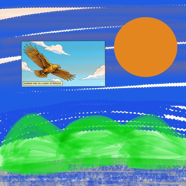 Flyng Eagle in Blue Sky